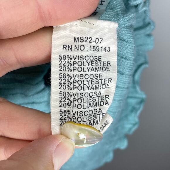 FRNCH Paris Ribbed Button Half Sleeve Sherine Top Size M - Picture 5 of 6